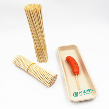 Массовый изготовленный на заказ логотип бамбуковые палочки для барбекю одноразовые бамбуковые палочки